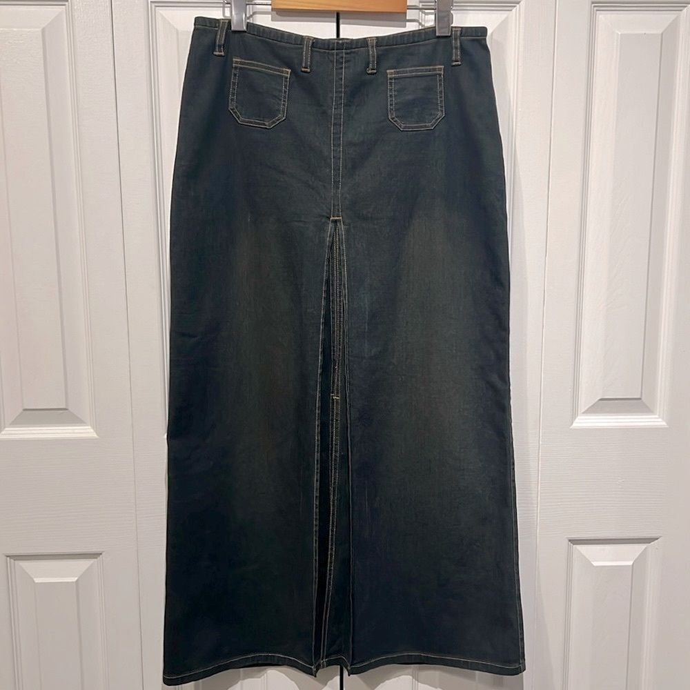 Nitro Vintage Black Wash Denim Maxi‎ Skirt Size 11